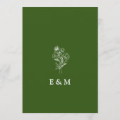 Eenvoudig groen bruiloft menu (Achterkant)