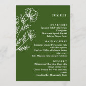 Eenvoudig groen bruiloft menu (Voorkant)