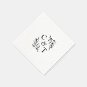 Eenvoudig groen bruiloft monogram servet (Hoek)