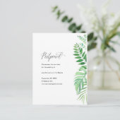 Eenvoudig groen bruiloft uitstel aankondigingskaart (Staand voorkant)