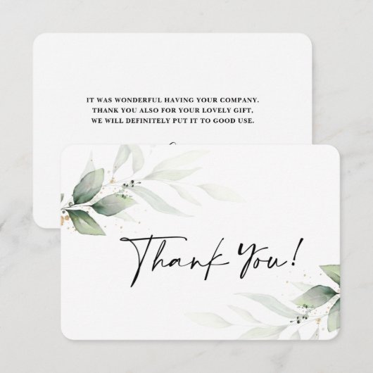 Eenvoudig groen dank je kaart (Voorkant / Achterkant)