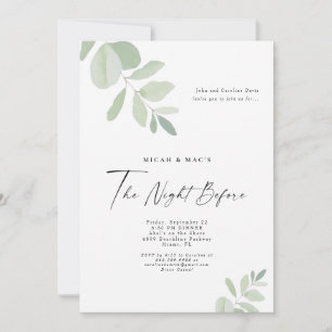 Eenvoudig groen de nacht voor het diner kaart