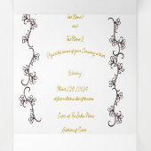 eenvoudig groen drieluik uitnodiging (Binnenkant midden)