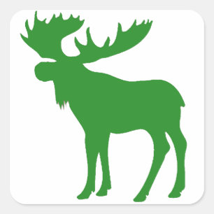 Eenvoudig groen eland symbool vierkante sticker