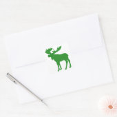 Eenvoudig groen eland symbool vierkante sticker (Envelop)