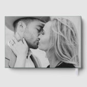 Eenvoudig groen en goud folie script foto bruiloft gastenboek (Achterkant)