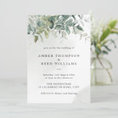 Eenvoudig groen en goudgroen huwelijk kaart (Staand voorkant)