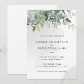 Eenvoudig groen en goudgroen huwelijk kaart (Voorkant / Achterkant)