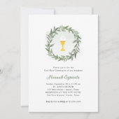 Eenvoudig groen en kelk | Eerste Heilige Communie Kaart (Voorkant)