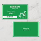 Eenvoudig groen en wit Lijst grasmaaiers snijden Visitekaartje (Voorkant / Achterkant)