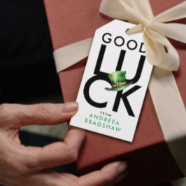 Eenvoudig groen en wit St. Patrick's Day Pet Cadeaulabel