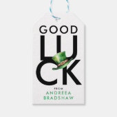 Eenvoudig groen en wit St. Patrick's Day Pet Cadeaulabel (Voorkant)