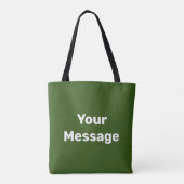 Eenvoudig Groen en Wit Uw Bericht Tekst Sjabloon Tote Bag (Achterkant)