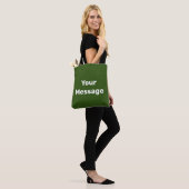 Eenvoudig Groen en Wit Uw Bericht Tekst Sjabloon Tote Bag (Op model)