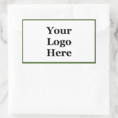 Eenvoudig Groen en Wit Uw Logo Hier Sjabloon Rechthoekige Sticker (Tas)