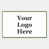 Eenvoudig Groen en Wit Uw Logo Hier Sjabloon Rechthoekige Sticker (Voorkant)