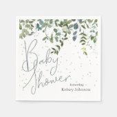 Eenvoudig groen Eucalyptus Baby shower Servet (Voorkant)