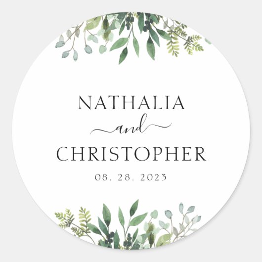 Eenvoudig groen Eucalyptus Botanisch Ronde Sticker (Voorkant)