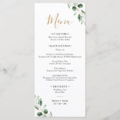 Eenvoudig groen Eucalyptus Elegant Wedding Menu (Voorkant)