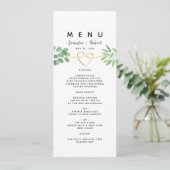 Eenvoudig groen eucalyptus elegante trouw menu (Staand voorkant)