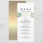 Eenvoudig groen eucalyptus elegante trouw menu (Voorkant / Achterkant)