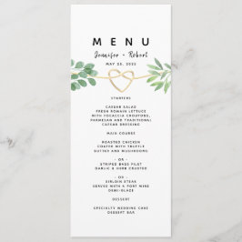 Eenvoudig groen eucalyptus elegante trouw menu
