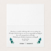 Eenvoudig groen Eucalyptus Gold bedankkaart Kaart (Binnenkant ongevouwen)