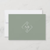 Eenvoudig groen Eucalyptus Leaves Wedding RSVP Kaartje (Achterkant)