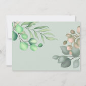 Eenvoudig groen Floral Eucalyptus Wedding Bedankkaart (Achterkant)