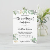 Eenvoudig groen Floral Eucalyptus Wedding Invitati Kaart (Staand voorkant)