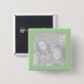 eenvoudig groen fotolijst vierkante button 5,1 cm (Voorkant /achterkant)