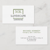 Eenvoudig groen gebroken vierkant landschap visitekaartje (Voorkant / Achterkant)