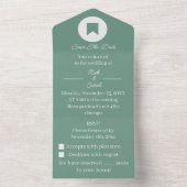 Eenvoudig groen Gepersonaliseerd de datum opslaan All In One Uitnodiging (Binnen)