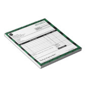 Eenvoudig groen geplakt zakelijk factuurformulier notitieblok (Schuin)