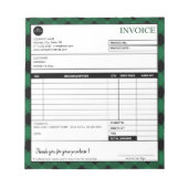 Eenvoudig groen geplakt zakelijk factuurformulier notitieblok (Voorkant)
