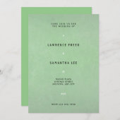 Eenvoudig groen getextureerd huwelijk kaart (Voorkant / Achterkant)
