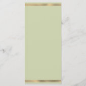 Eenvoudig groen goud eucalyptus bladeren Bruiloft  Programmakaart (Achterkant)