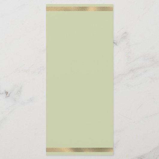 Eenvoudig groen goud eucalyptus bladeren Bruiloft Programmakaart (Achterkant)