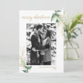 Eenvoudig groen goud moderne kerstfotokaart (Staand voorkant)