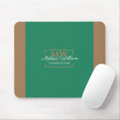 Eenvoudig groen goud monogram muismat (Met muis)