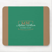 Eenvoudig groen goud monogram muismat (Voorkant)