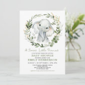 Eenvoudig groen Goud Olifant Baby shower Sprinkle Kaart (Staand voorkant)