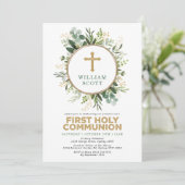 Eenvoudig groen goud verlaat de eerste heilige com kaart (Staand voorkant)