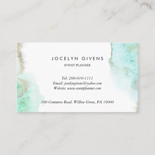 Eenvoudig groen goud visitekaartje (Achterkant)