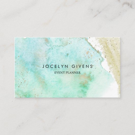 Eenvoudig groen goud visitekaartje (Voorkant)