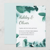 Eenvoudig groen groene bruinbruin huwelijk kaart (Voorkant / Achterkant)