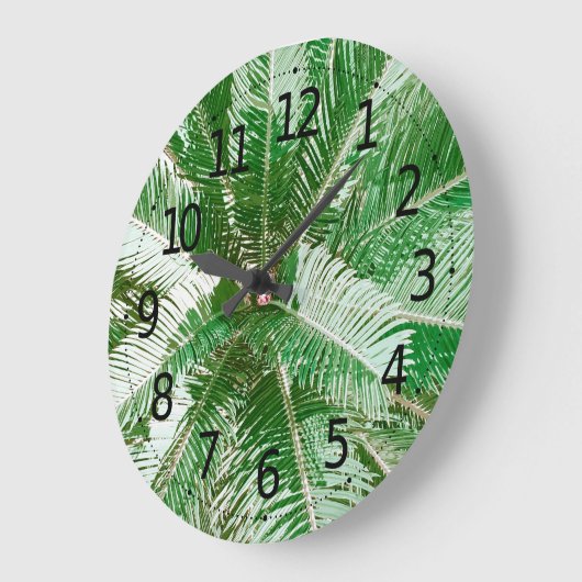 Eenvoudig groen handpalm leest | Wandklok (Hoek)