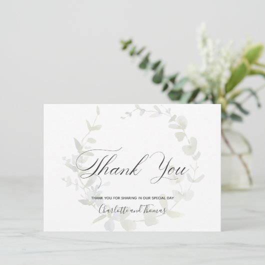 Eenvoudig groen huwelijk bedankt (Staand voorkant)