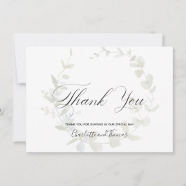 Eenvoudig groen huwelijk bedankt