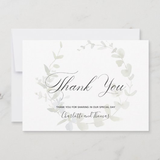 Eenvoudig groen huwelijk bedankt (Voorkant)